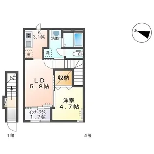 エスポワール六丁の目【2階】の間取り