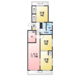 アイエムハイツ東中山【1階】の間取り
