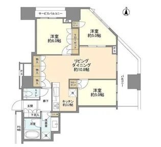 アトラスブランズタワー三河島【12階】の間取り