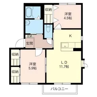 グランシードつきみ野II【2階】の間取り