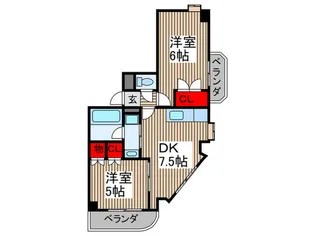 Sepia Tower【6階】の間取り