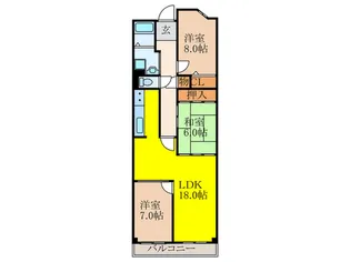 日商岩井石橋マンション【1階】の間取り