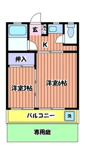 コーポむさしの【1階】の間取り