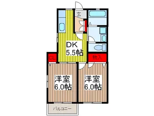 コーポサンフラワーC【1階】の間取り
