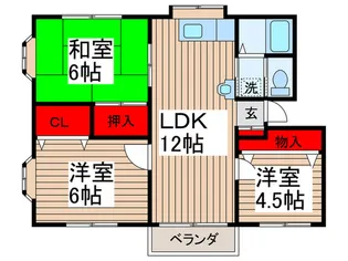 オイコスヒルズC棟【3階】の間取り