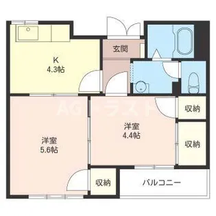 ビューハイツB【1階】の間取り