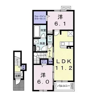 シエロガーデン倉敷B【2階】の間取り