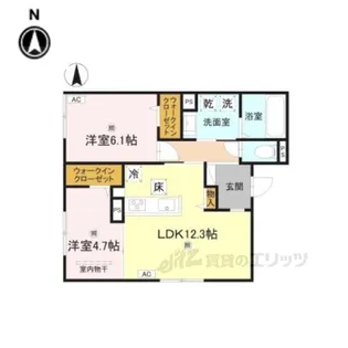 RETORIA瓦口WEST【1階】の間取り