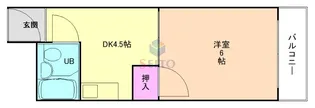 ユニオン東三国【1階】の間取り