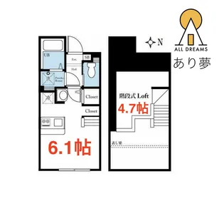 ハーミットクラブハウスヴォッカ【1階】の間取り