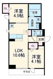 ドムスクレスト相模大野【1階】の間取り