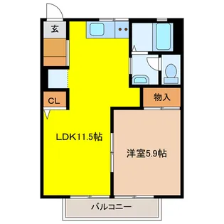 ハイツサンライズA・B【2階】の間取り