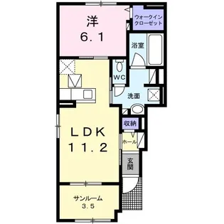 ヴァン ヴェールI【1階】の間取り