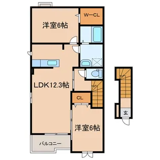 デ・プレ B【2階】の間取り