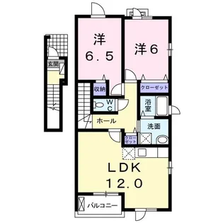 SUNRISE四十田A【2階】の間取り