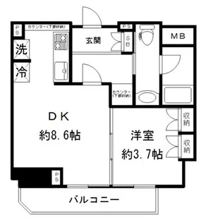 グランスイート神楽坂【9階】の間取り