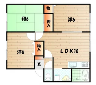 山口県下関市川中本町1【アパート】の間取り
