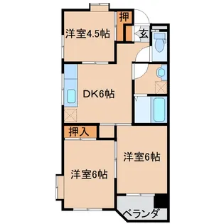 エスポワール有明 B棟【1階】の間取り