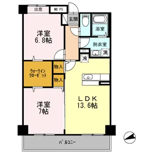 ファミールマンションひらた【2階】の間取り