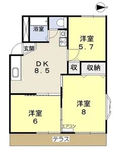コーポ山陽C棟【1階】の間取り