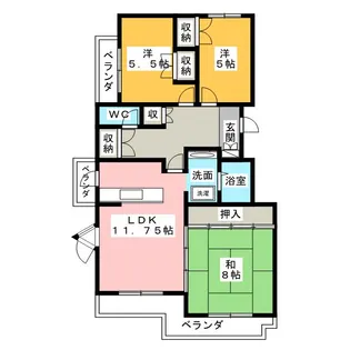 パークサイド小川【1階】の間取り