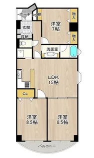 ロイヤルコート生江【8階】の間取り