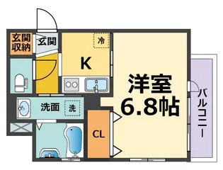 1Kの間取り画像