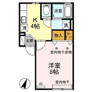 新潟県新潟市中央区下所島2【アパート】の間取り