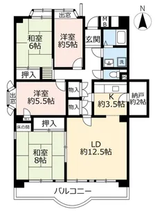 UR神宮東パークハイツ【8階】の間取り