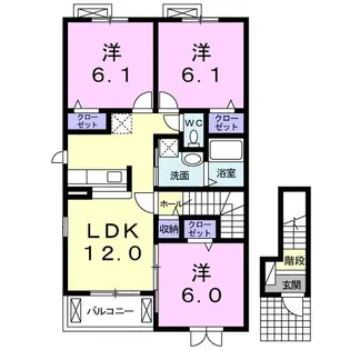 愛知県蒲郡市八百富町【アパート】の間取り