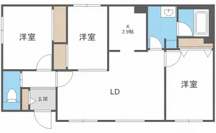 富万ヒラオカテラス【1階】の間取り
