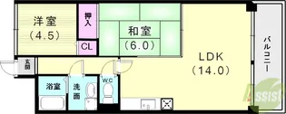 クレール塩屋【1階】の間取り