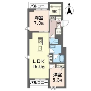 ルナ アンクレ【1階】の間取り