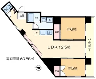 ヴィラ トライデント【8階】の間取り
