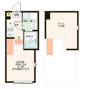 ハーモニーテラス足立XVII【2階】の間取り