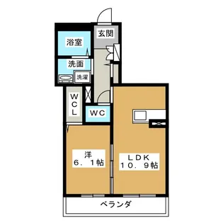 BLANC NOIR 白壁【3階】の間取り