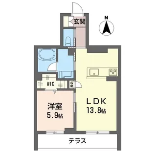 アルフラット【1階】の間取り