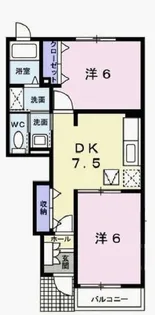 兵庫県西脇市下戸田【アパート】の間取り