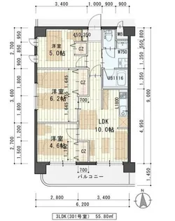 宮城県仙台市宮城野区小田原3【マンション】の間取り