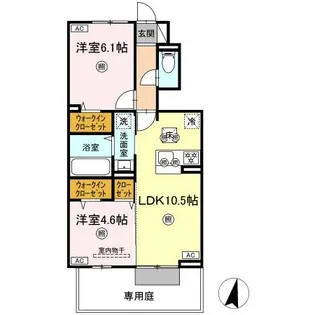 ボヌール N-1【1階】の間取り