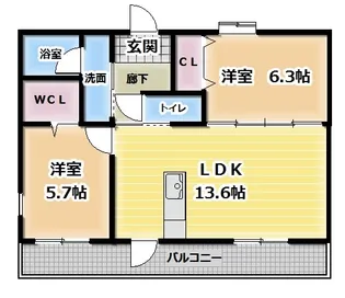メゾン・ド・ゼフ【2階】の間取り