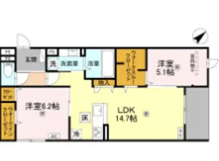 シーグレース浜甲子園【1階】の間取り