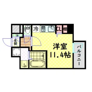 ルーセントオーデン難波【3階】の間取り