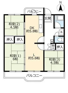 UR南新田【5階】の間取り