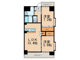 ウイングス穴生【2階】の間取り