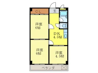 大宝枚岡グリーンヒルズ【4階】の間取り