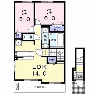 ボヌールメゾンB【2階】の間取り