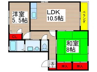 アレイ鬼高B【1階】の間取り