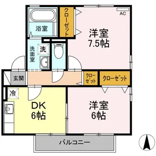 リビングタウン北土居 H棟【2階】の間取り
