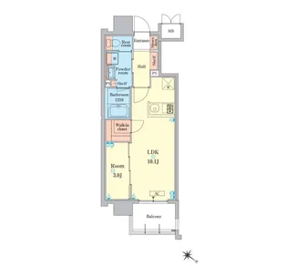 RJRプレシア高砂【9階】の間取り